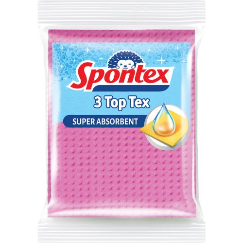 SPONTEX Utěrka houbová sada TOP TEX 3 ks, 17,5 x 15,5 cm, celulosa