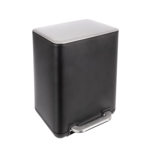 ORION Koš na odpad s pedálem Exclusive BLACK 20 l, nerez/plast