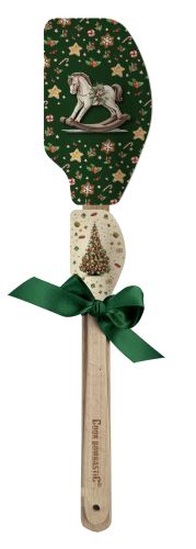 ALVARAK Stěrka kuchyňská 2 ks 32 + 21 cm, silikon/dřevo, vánoční motiv, houpací kůň_0