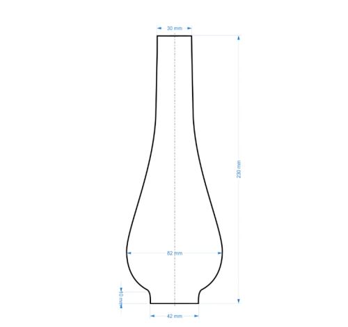 SIMAX Cylindr č. 8 (4,2 cm) v. 23 cm, náhradní díl, petrolejová lampa_0
