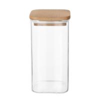ORION Jar 1.7 l square, glass/bamboo