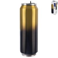 ORION Thermos can with drinking spout 0.7 l stainless steel, gold/black