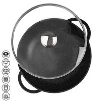 ORION Wok pan GRANDE ø 32 cm, glass lid, induction
